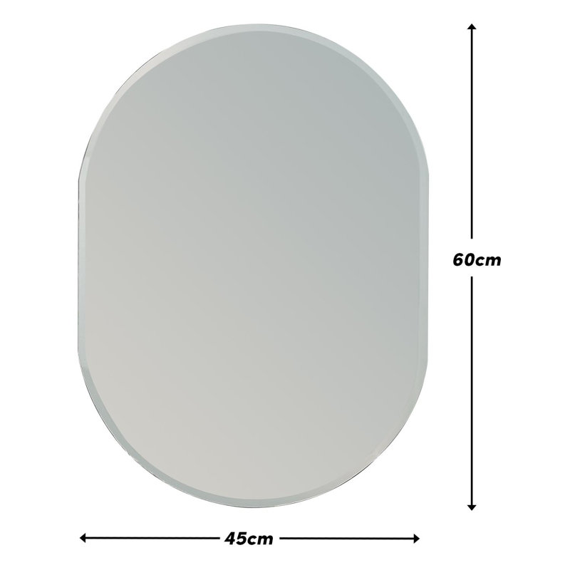 Lincoln Oval Mirror, 60cm H x 45cm W