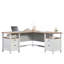 Bureau en L, finition blanche