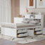 Captain Platform Bed Frame With Storage Bookcases And Shelves,Four Drawers-516724174