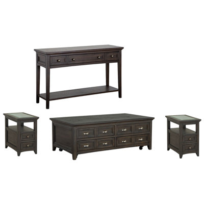 Holton Lift Top Storage Cocktail Table With 2 Chairside End Table And Sofa Table