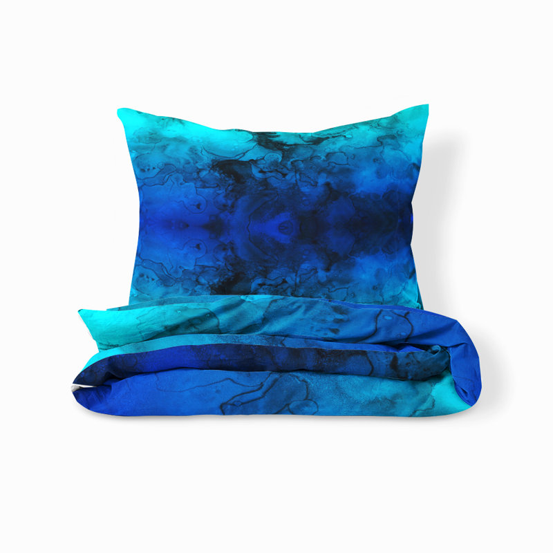Polyester Abstract Duvet Cover, Queen Duvet Cover + 2 Shams, Abstract 1