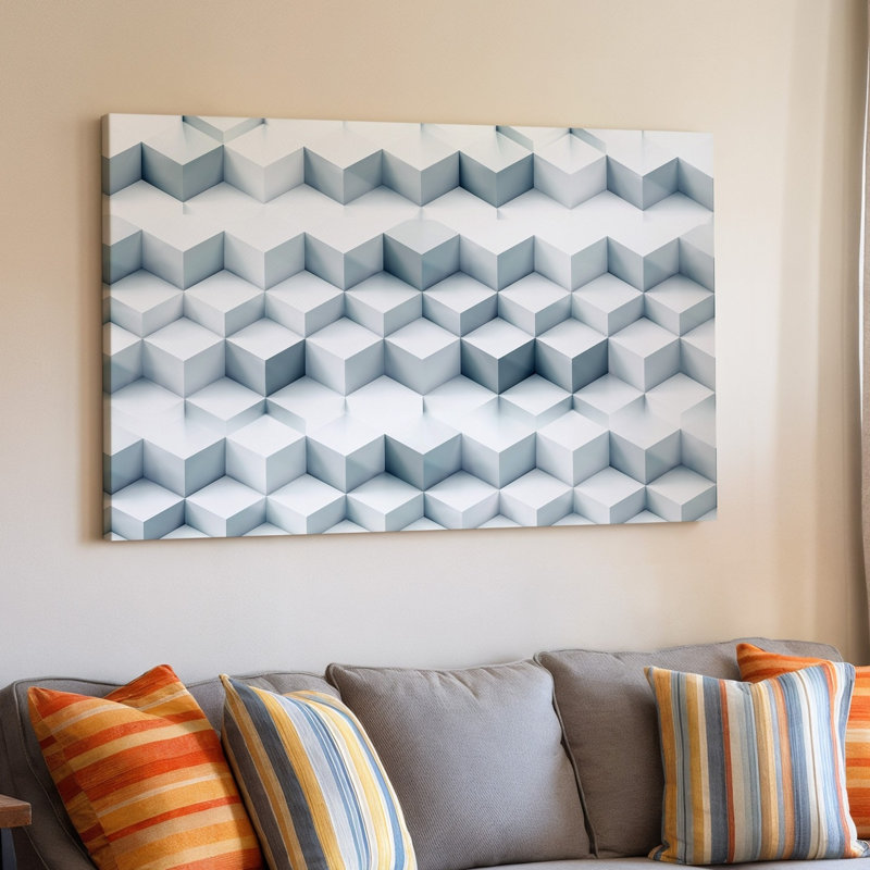 La toile crée un motif géométrique sans soudure avec une série de trois cubes dimensionnels disposés dans une grille répétitive