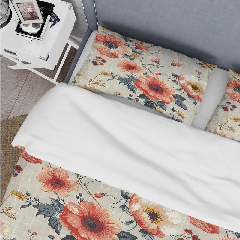 Ensemble de housse de couette Traditional, Housse de couette pour grand lit et 2 taies décor