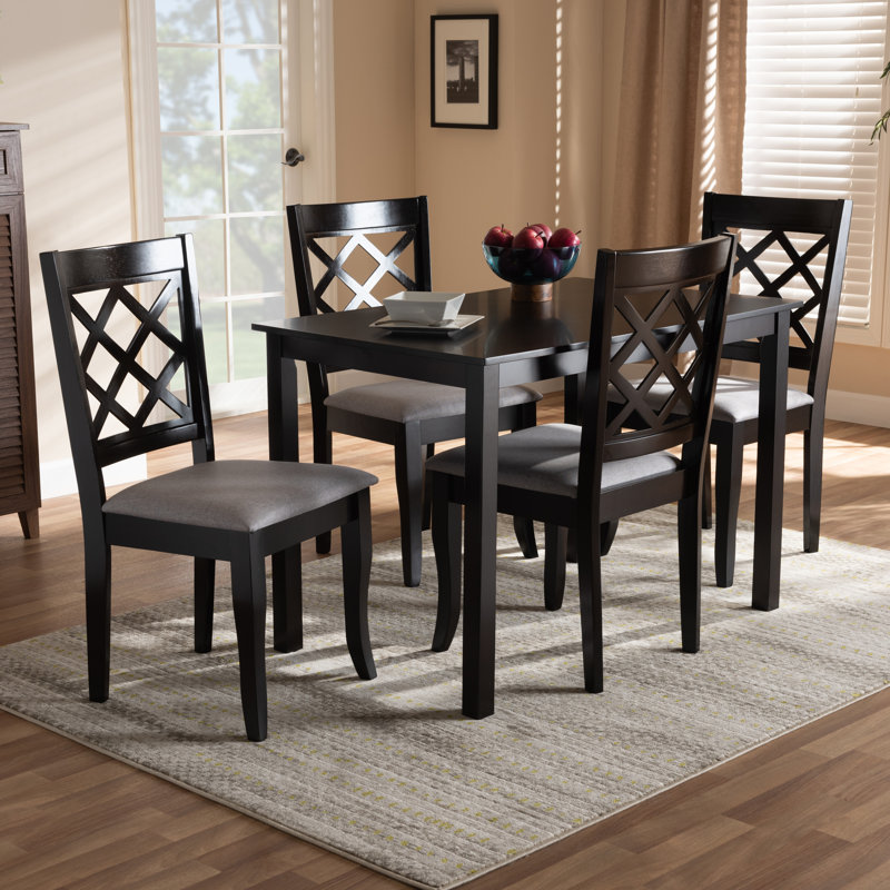 Heil 4 - Person Four Leg Base Dining Set, Gray