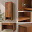 Armoire murale 12 po, porte à fermeture douce, rangement en ébène brun avec tablette réglable et porte-serviettes pour les petits espaces
