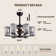 6-Light Crystal Column Ceiling Fan With Remote Control, Dimmable Chandelier With Adjustable Height