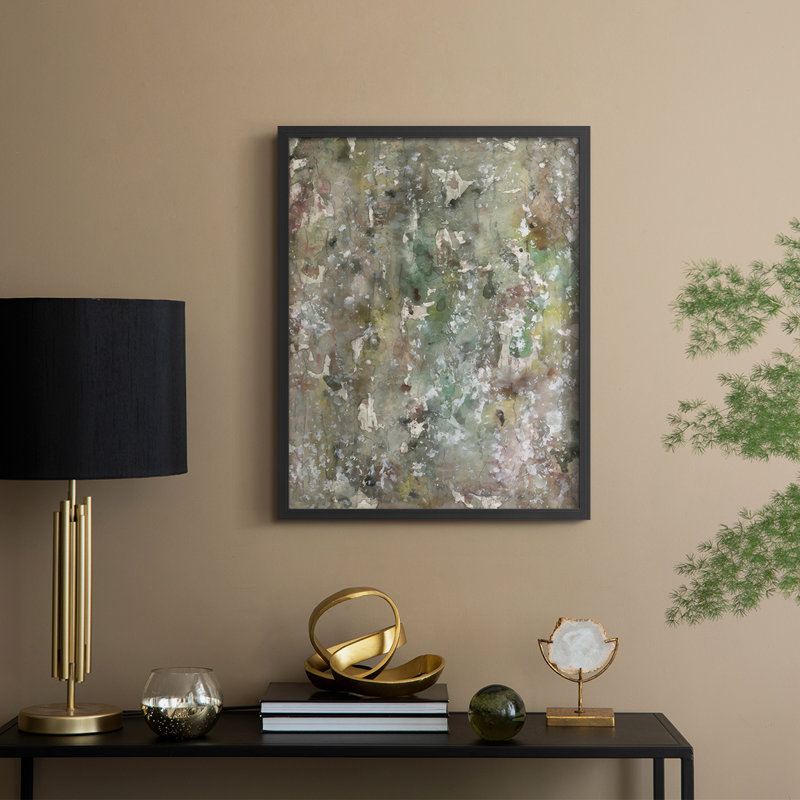 «Abstract Bark I», reproduction encadrée - bois massif, H 11 po x l 9 po, Noir