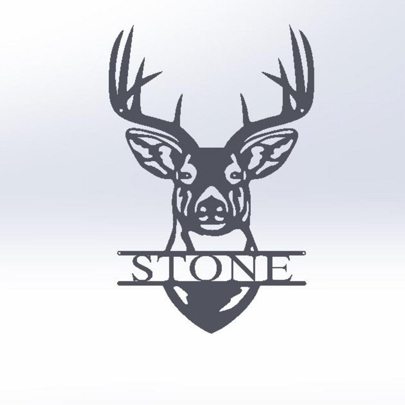 Décoration murale monogramme cerf, H 30 po x l 30 po x P 0,25 po, Oui