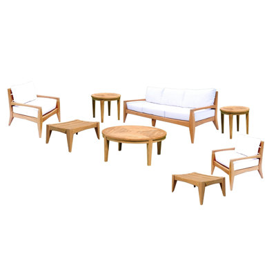 Noida 80'' Wide Teak Patio Sofa with Sunbrella® Cushions