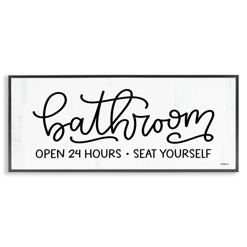  Bathroom Seat Yourself Framed Giclee Art by Imperfect Dust, H 10 po x l 24 po, Giclée encadrée noir minuit