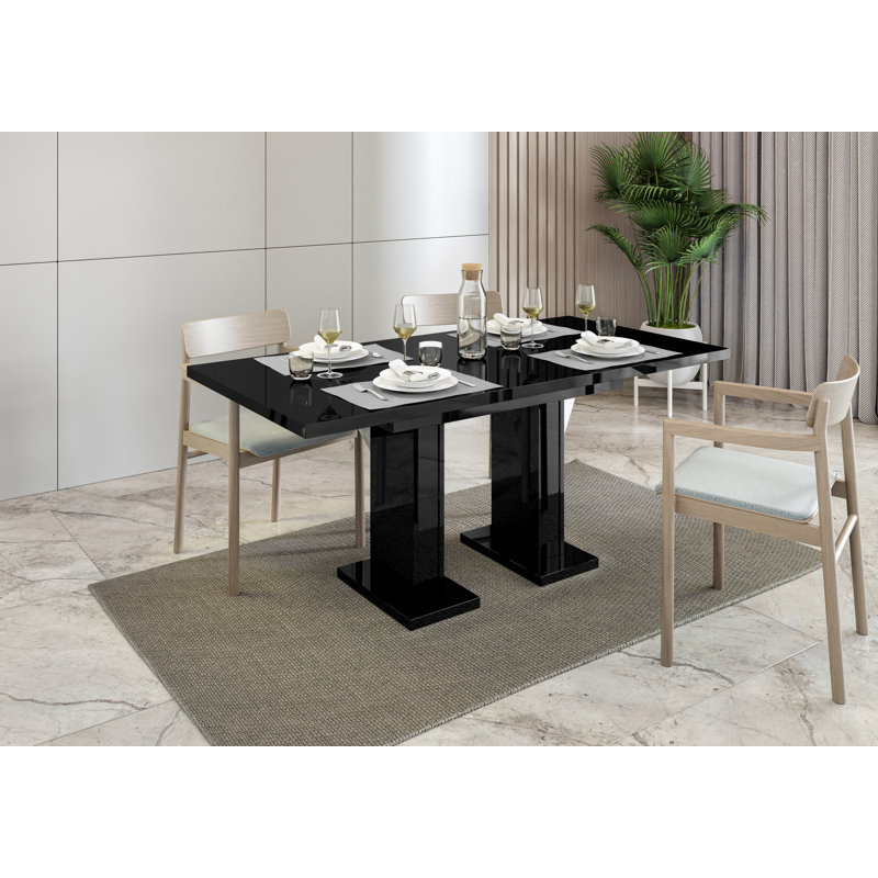 Helme Extendable Dining Table,  Black Gloss
