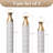Medhansh White and Gold Floor Vase, Large Metal Floor Vase with Embossed Stripe Pattern, Antique White Finish (Set of 3)