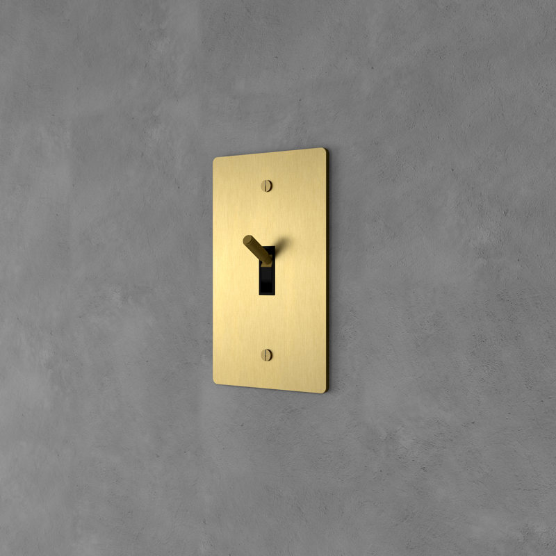 Ozarke Modern Brass Toggle Switch, 1 Gang 2 Way, Brass