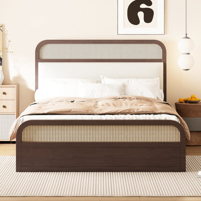 lit plateforme pour grand lit double avec gigogne et espace de rangement escamotable
