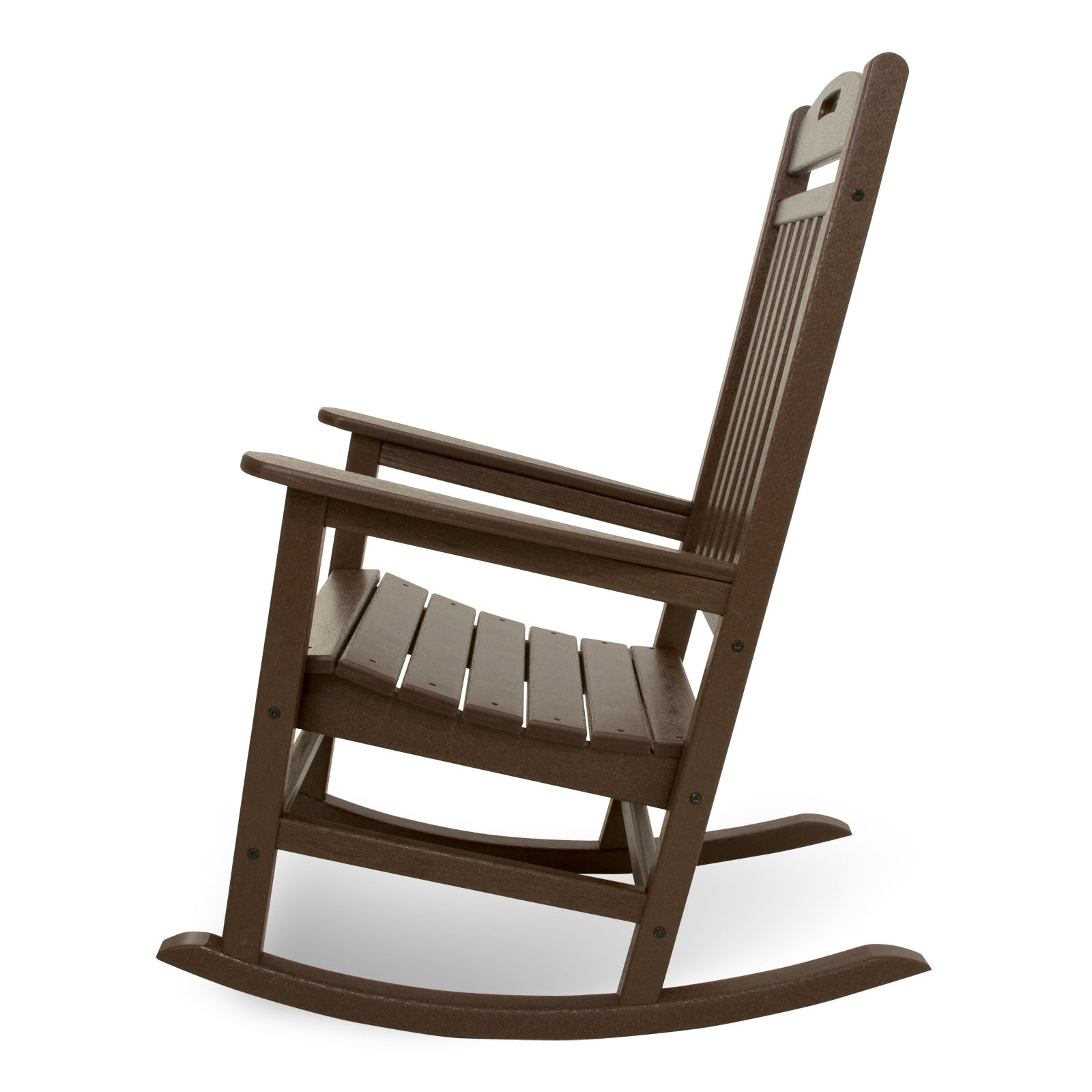 POLYWOOD Yacht Club Rocking Chair, Dark Brown