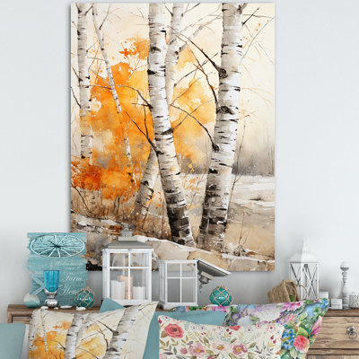 «Orange Brich Wood In Winter I», reproduction sur toile