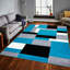 KILAS Teal Black Area Rug & Runner – Non-Slip Polypropylene Carpet for Hallway, Bedroom & Kitchen-32843878
