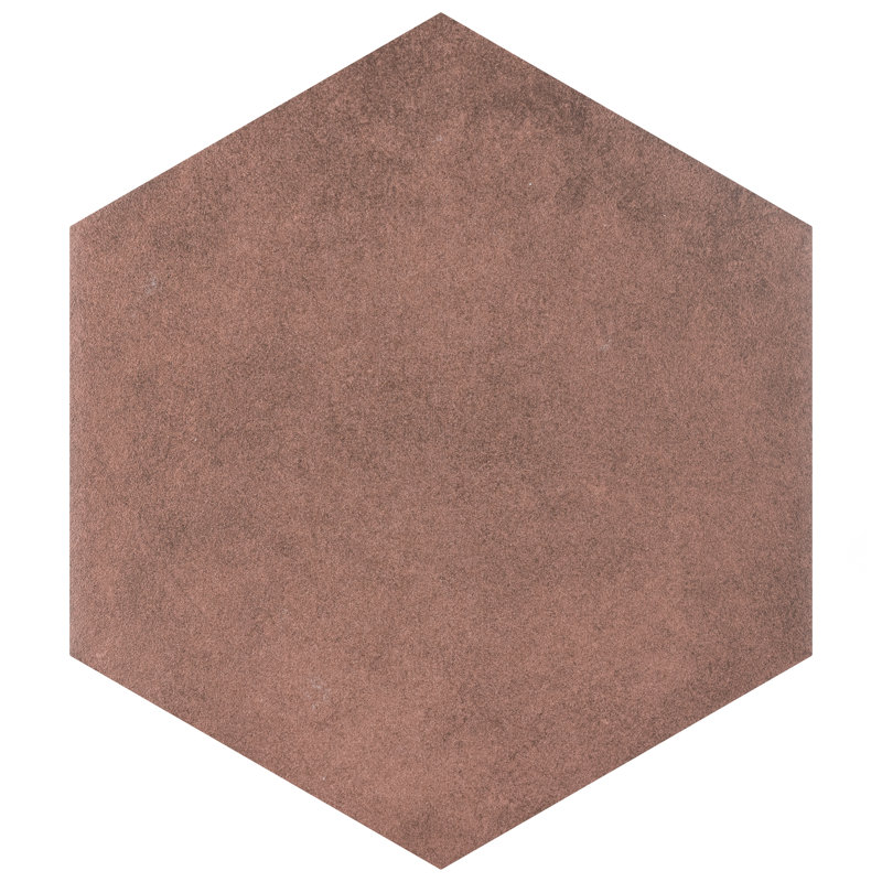 Matter Hex 7.88" x 9" Porcelain Stone Look Floor and Wall Tile, Red