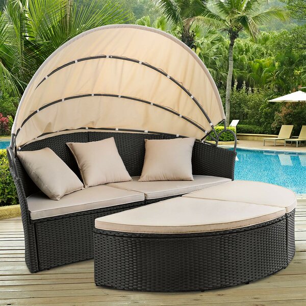 Arlmont & Co. Gatun 66'' Wicker Outdoor Patio Daybed & Reviews | Wayfair