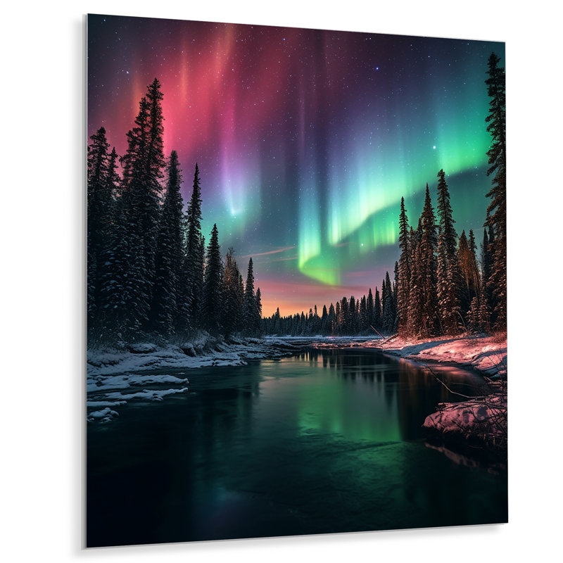 Yukon Northern Lights Beauty IV - Canada, reproduction sur métal, H 32 po x l 24 po