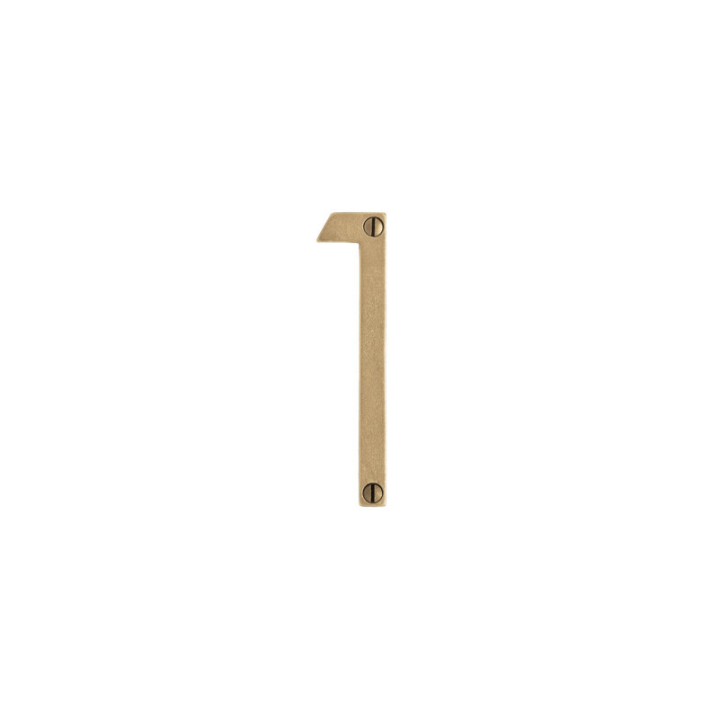 4" House Number, Silicon Bronze Brushed, 6, 2.75" H x 1.63" W x 0.25" D
