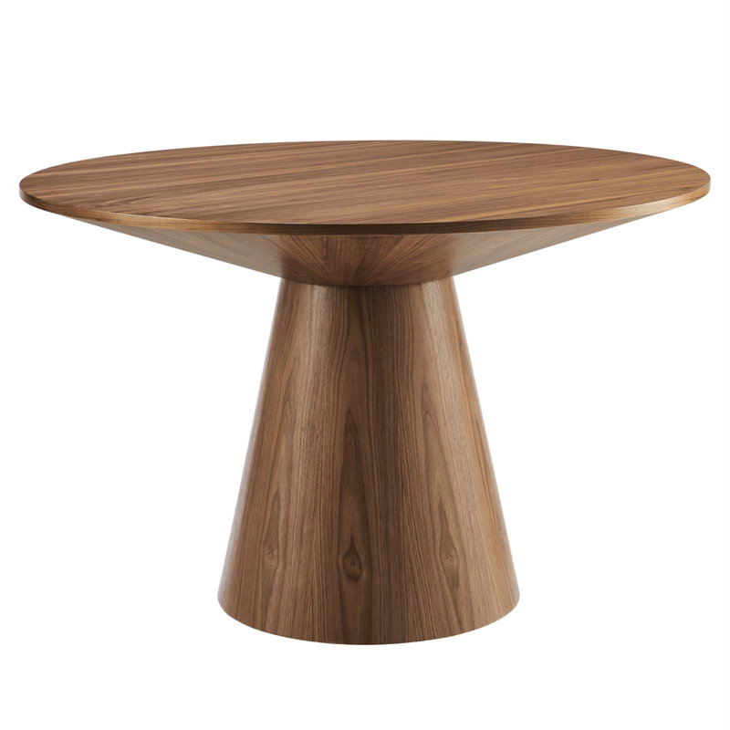 Table de salle à manger à piédestal de 59 po Jennea, 31" H x 59" W x 59" D, Walnut