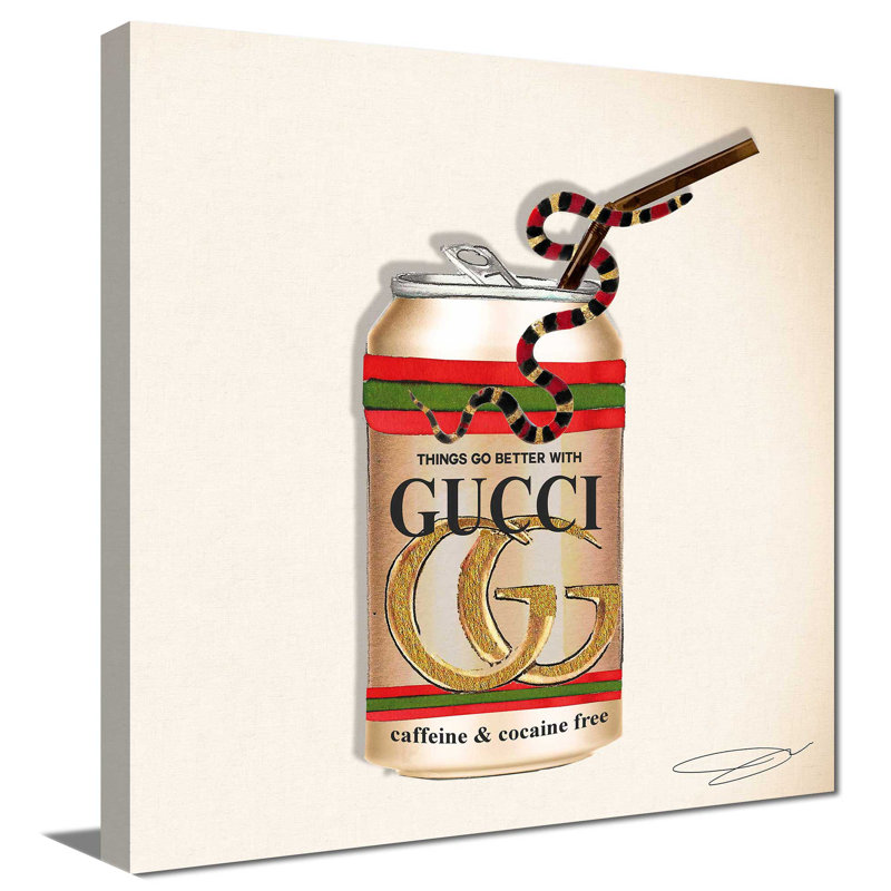 "Things Go Better With Gucci (Square)" par Jodi - impression, H 36 po x l 36 po x 1,5 po, Toile tendue