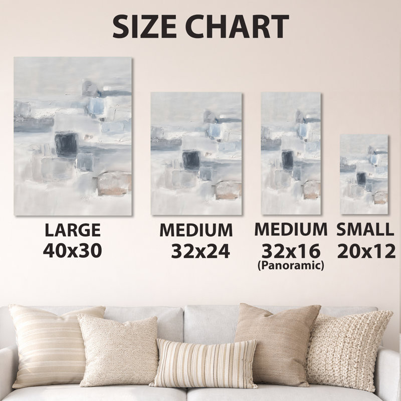 «Gray Minimalisme Simple Shapes - Abstract Shapes», art mural en métal, impression moderne sur métal, L 34 po x H 44 po