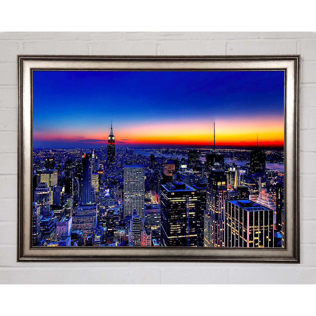 New York City Golden Horizon - Einzelner Bilderrahmen Kunstdrucke