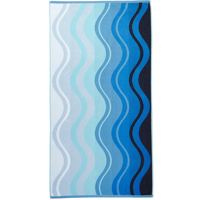 Serviette de plage en coton vagues Tisdale
