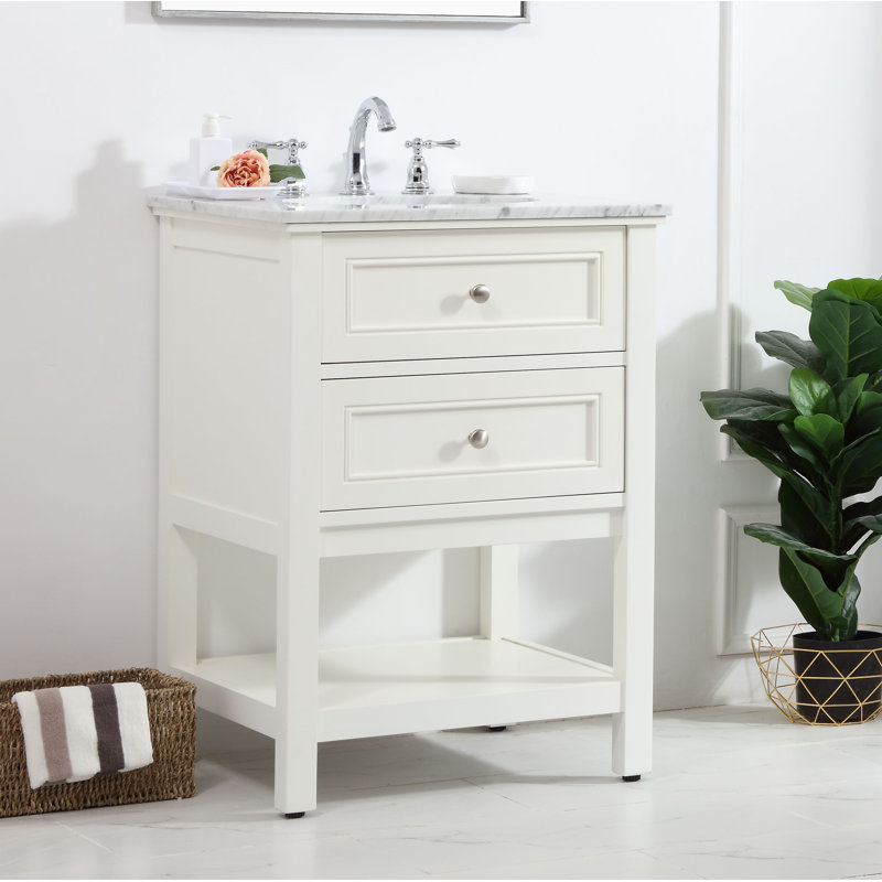 Ensemble de meuble-lavabo simple 24 po Bonsai, Blanc