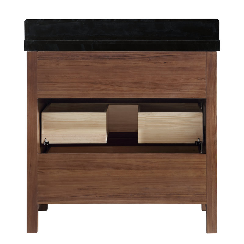 36" Ebony Sink Vanity with WK-36 Top 2" Thick, Brown, Black