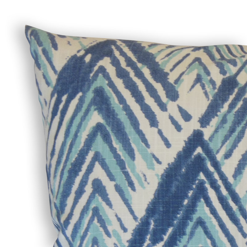 Coussin décoratif en coton Lugh, Hauteur (26 po) x largeur (26 po), Bleu