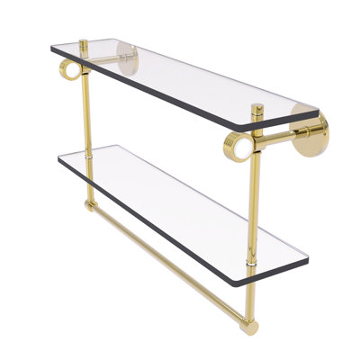 Margolis 2 Piece Glass Tiered Shelf with Towel Bar