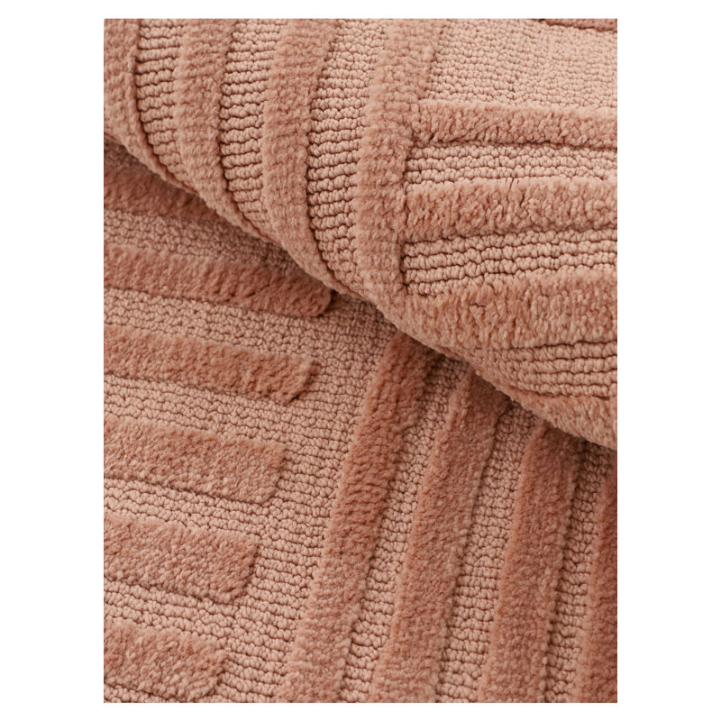 Handcrafted Microfibre Rug in Peach, Rectangle 140 x 200cm