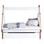 Lit simple avec lit gigogne Loreen Oak & White