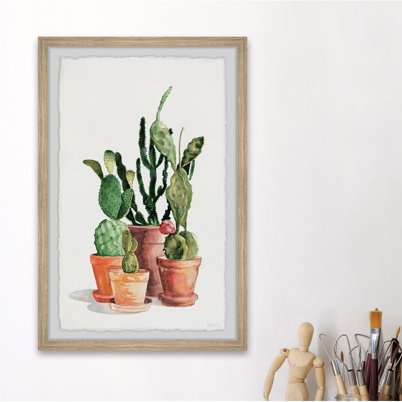 Cactus Variety by Parvez Taj - Single Picture Frame Painting, 30 cm H x 20 cm W