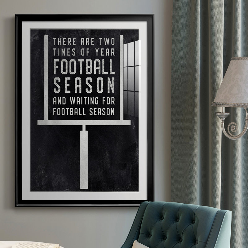 Football Season - Art textuel avec cadre photo, Noir, H 42,5 po x l 30,5 po x P 1,5 po