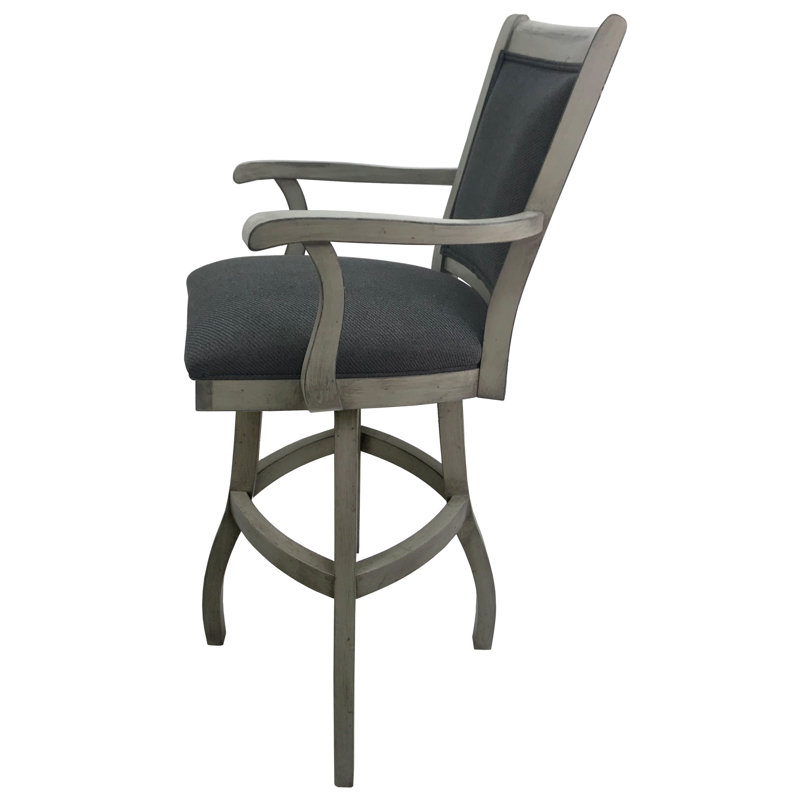Irminger Swivel Upholstered Counter Stool with Solid Wood Frame, Extra Tall (34” Seat Height)