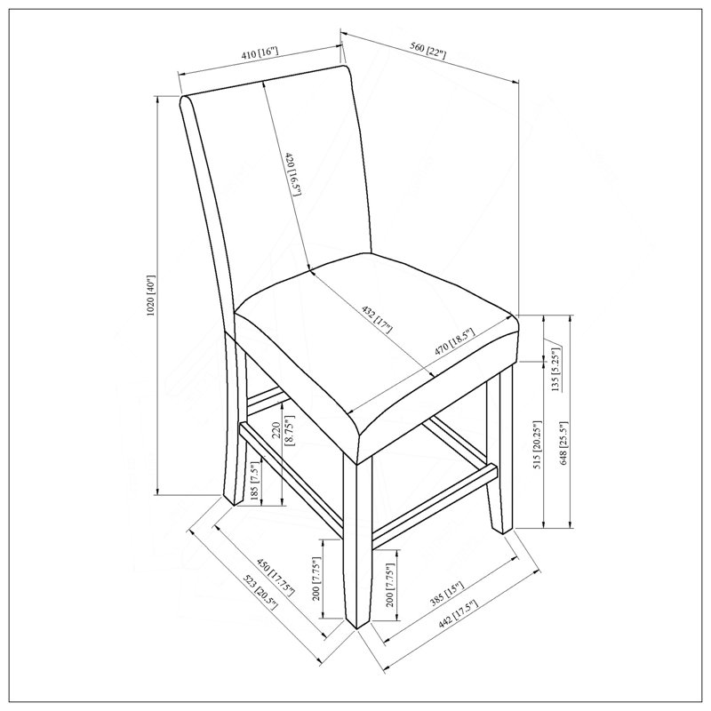 Ensemble 2 pièces de chaises de salle à manger rembourrées en tissu Transitional