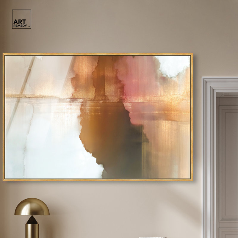 «Warmth of the Earth I», reproduction d'art acrylique encadrée par Art Remedy, cadre doré, 54 x 36, H 37 po x l 55 po