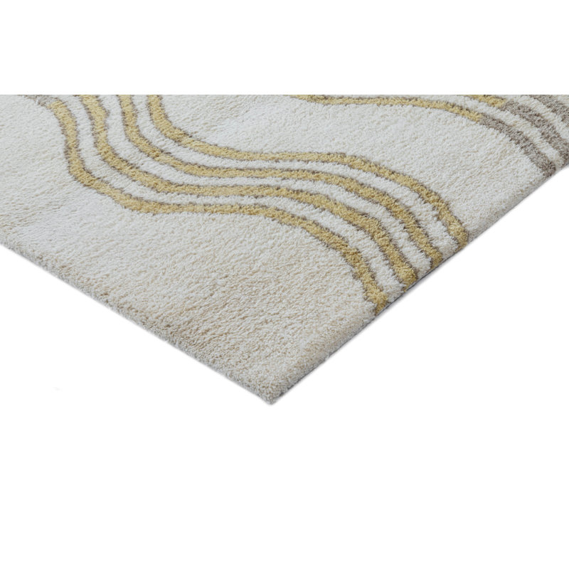 Wavy Shag Rug Hand Tufted Wool  Rug, Rectangle 7'6" x 9'6"