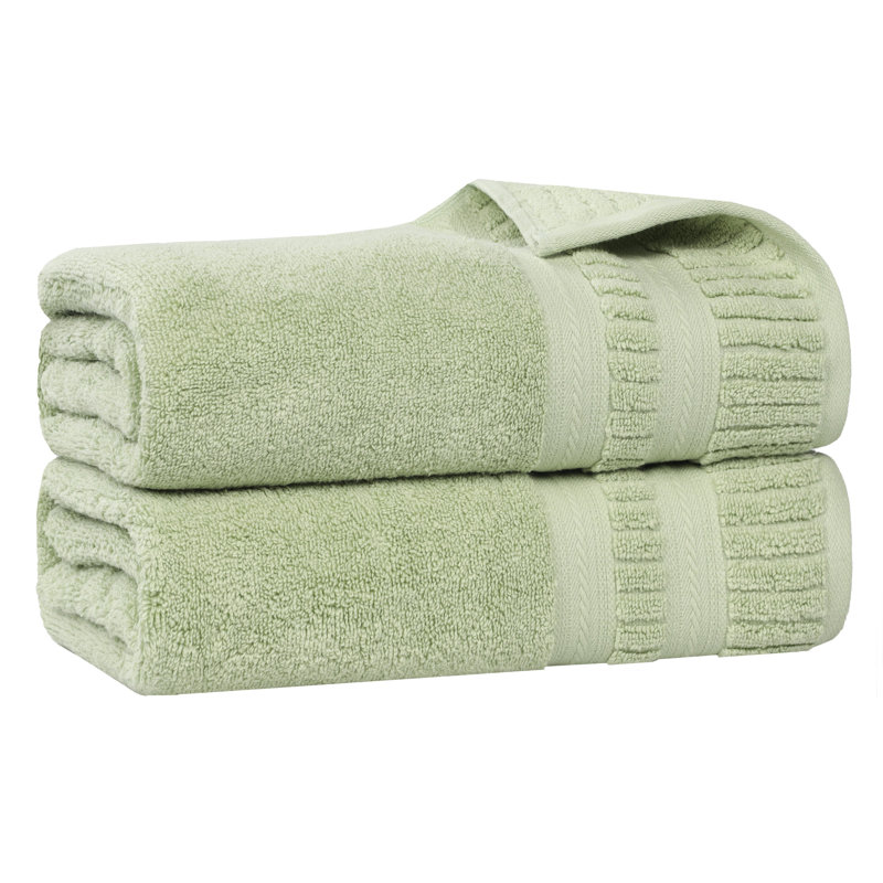 Ensemble de serviettes en coton doux à densité moyenne Venice Zero Twist, Bath Sheets - 2 Pack, Vert