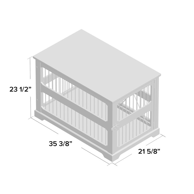 Caisse pour animal combo table d'appoint Nelda, Blanc