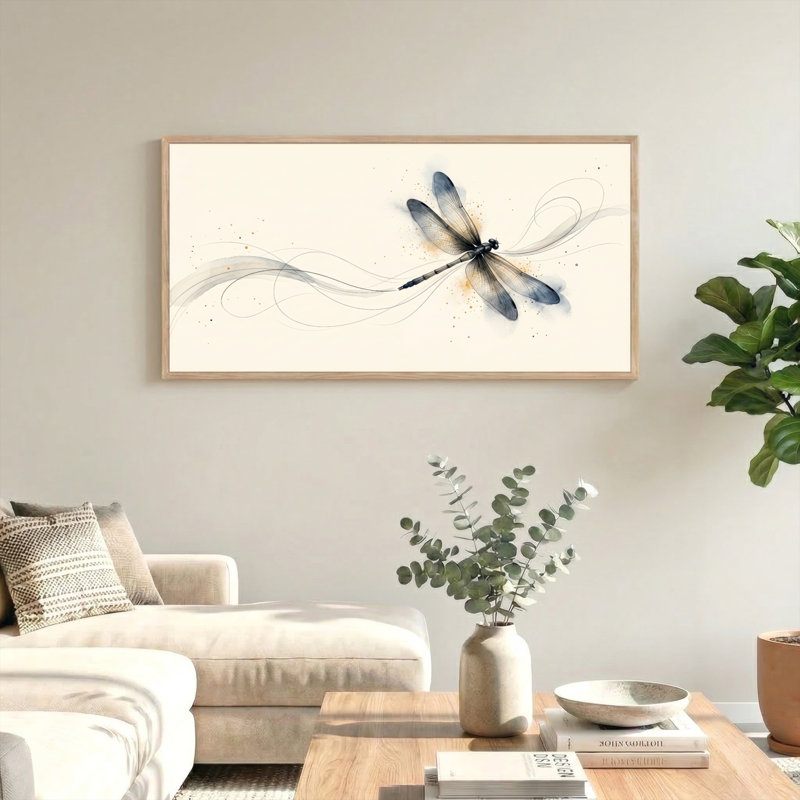 Ensemble de 1 tableau sur toile Libellule, 40“W x 20”H, Natural
