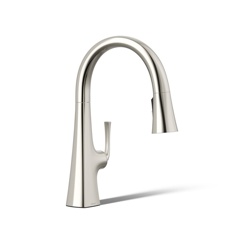 Graze Pull-Down Kitchen Sink Faucet with Three-Function Sprayhead, Polished Nickel