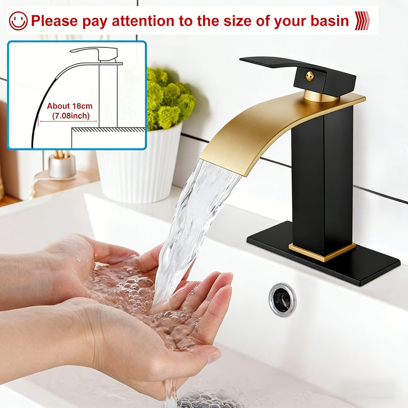 Basin Sink Faucet Single-Handle Bathroom Faucet, 1.8GPM, Satin Black