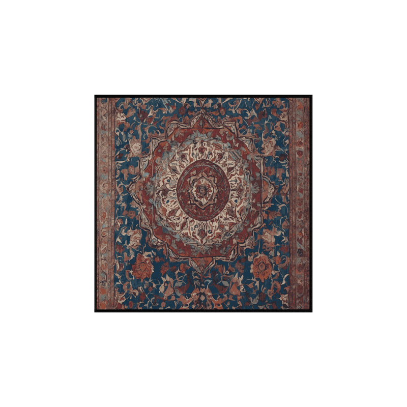 Tapis noir lavable à la machine, Carré 5 pi