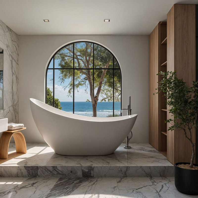 1870mm x 810mm Freestanding Stone Bathtub