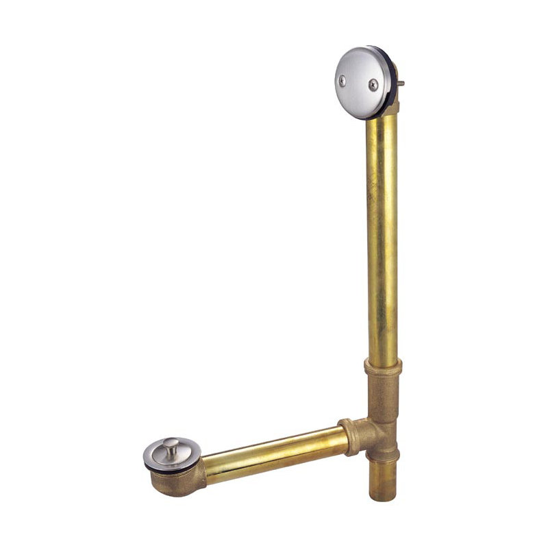 Made to Match Leg Tub Drain with Overflow, Brushed Nickel